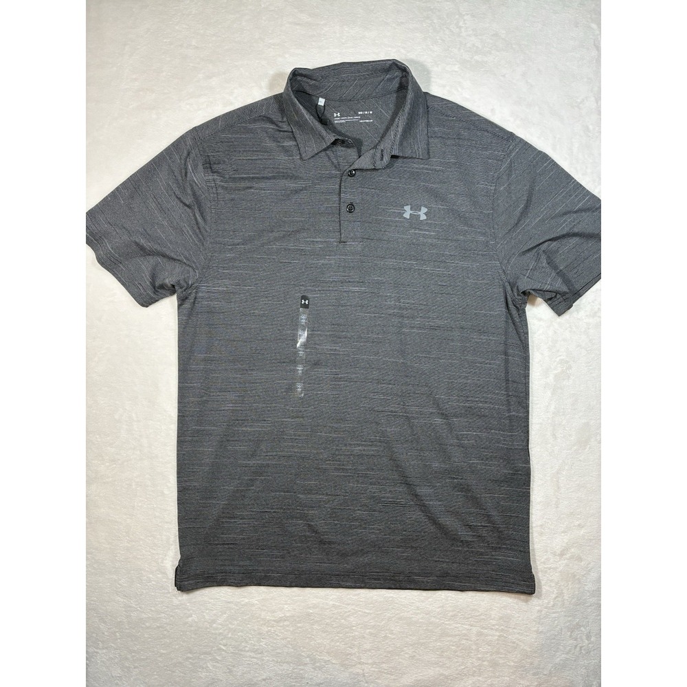 NWT Under Armour Heat Gear Men's M Gray Golf Shirt Short Sleeve Loose Fit